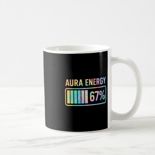 Aura Energy 67 Funny Six Seven Meme Gen Alpha Slan Koffiemok (Rechts)