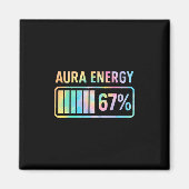 Aura Energy 67 Funny Six Seven Meme Gen Alpha Slan Magneet (Voorkant)