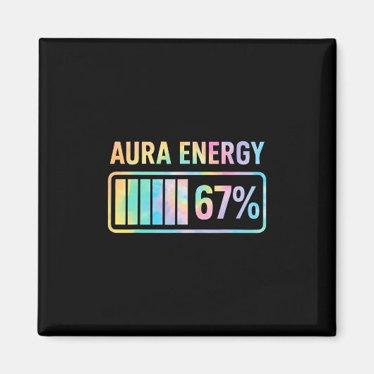 Aura Energy 67 Funny Six Seven Meme Gen Alpha Slan Magneet (Voorkant)