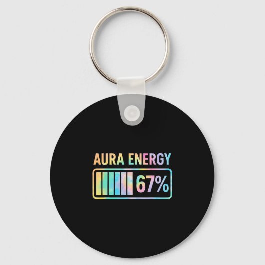 Aura Energy 67 Funny Six Seven Meme Gen Alpha Slan Sleutelhanger (Voorkant)