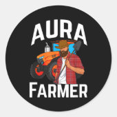 Aura Farmer Funny Meme Ronde Sticker (Voorkant)