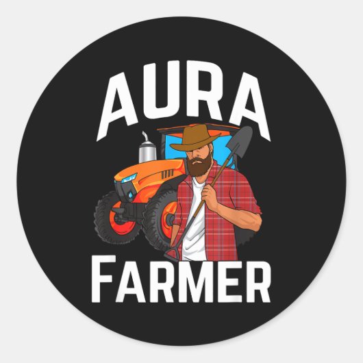 Aura Farmer Funny Meme  Ronde Sticker (Voorkant)