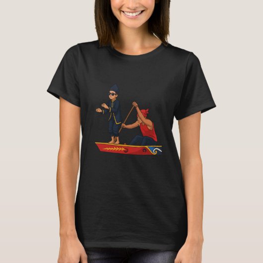Aura Farming Boy Dancing on Boat Meme Trendy Indon T-shirt (Voorkant)