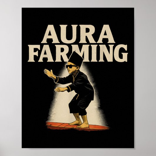 Aura Farming Indonesische bootrace kind meme Poster (Voorkant)