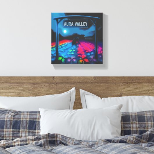 Aura Farming kleurrijke vallei Canvas Afdruk (Insitu (Slaapkamer))