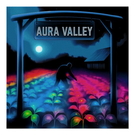 Aura Farming kleurrijke vallei Perfect Poster (Voorkant)