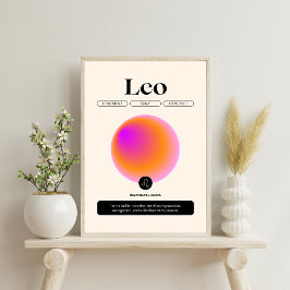 Aura Gradient Leo Zodiac Teken Manifestatie Kunst Poster