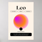 Aura Gradient Leo Zodiac Teken Manifestatie Kunst Poster (Voorkant)