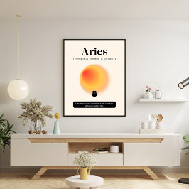 Aura Gradient Ram Zodiac teken Manifestatie Art Poster