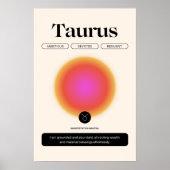 Aura Gradient Taurus Sterrenbeeld Manifestatie Kun Poster (Voorkant)