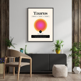 Aura Gradient Taurus Sterrenbeeld Manifestatie Kun Poster