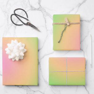 Aura Green Yellow Pink gradient Ombre Gift Inpakpapier Vel