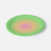  Aura Green Yellow Pink gradiënt Ombre Papieren Bordje (Gekanteld)