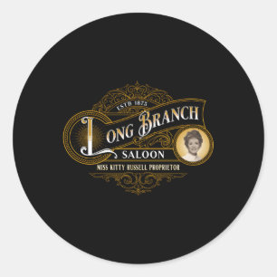 Aura Gunsmoke Miss Katten Long Branch Saloon Ronde Sticker