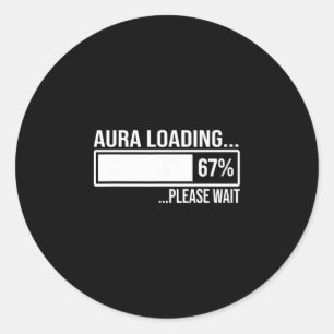 Aura Laden 67 Grappige Zes Zeven Gen Alpha Meme Ronde Sticker