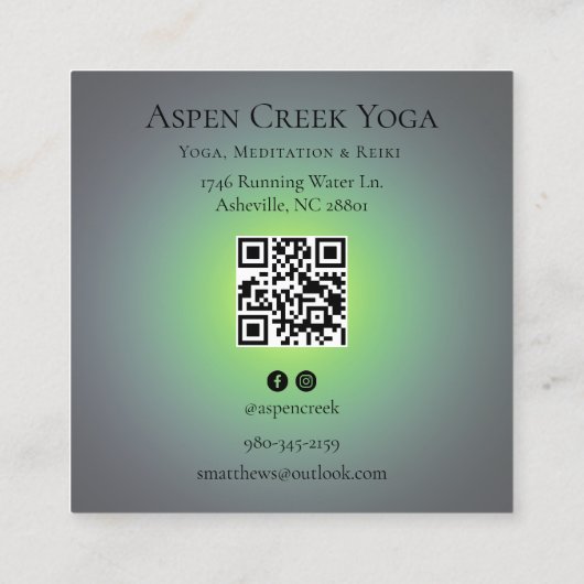 Aura Meditatie Yoga Vierkant Visitekaartje (Achterkant)