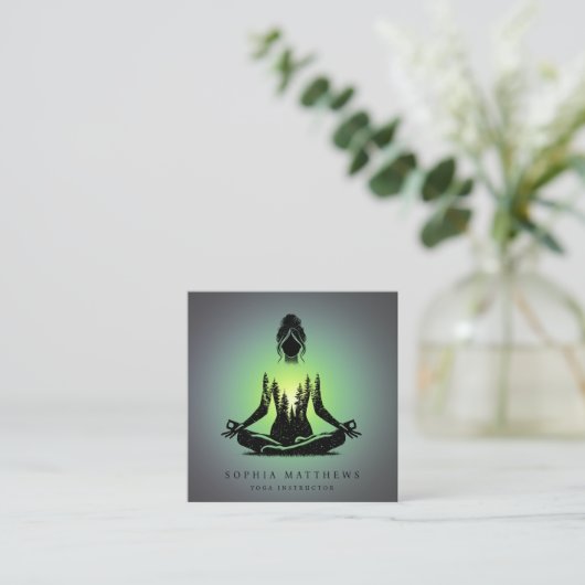 Aura Meditatie Yoga Vierkant Visitekaartje (Staand voorkant)