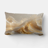 Aura of Gold – Elegant White & Gold Abstract Throw Kussen (Achterkant)