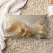Aura of Gold – Elegant White & Gold Abstract Throw Kussen (Deken)