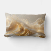 Aura of Gold – Elegant White & Gold Abstract Throw Kussen (Voorkant)