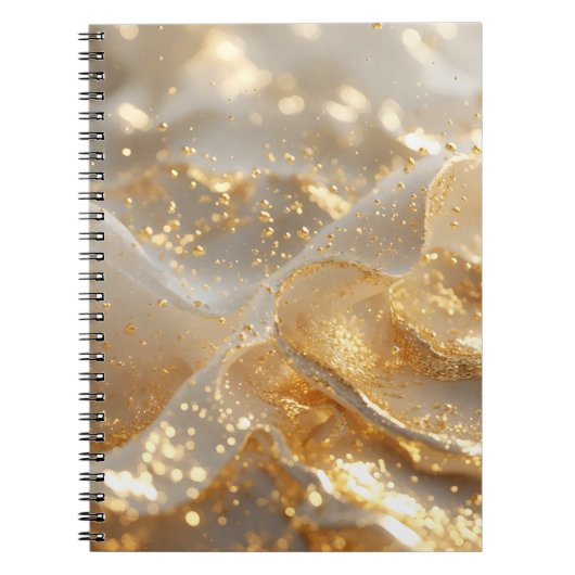 Aura of Gold – White & Gold Luxury Journal Noteboo Notitieboek (Voorkant)