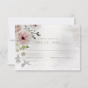 Aura of Natuur Wedding No Meal Choice RSVP Card