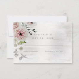 Aura of Natuur Wedding No Meal Choice RSVP Card Kaartje
