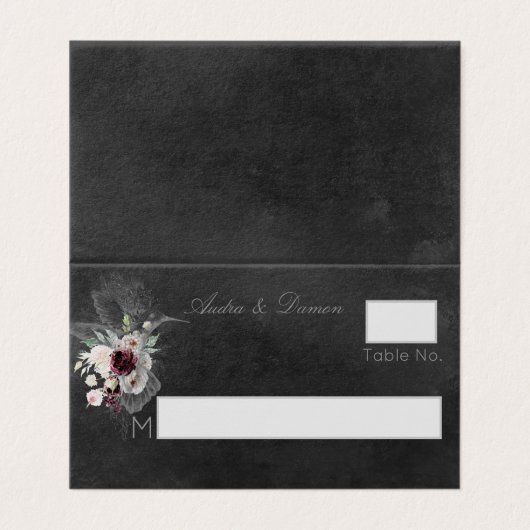 Aura of Night Wedding Guest Table Seating Card Kaart (Buitenkant ongevouwen)