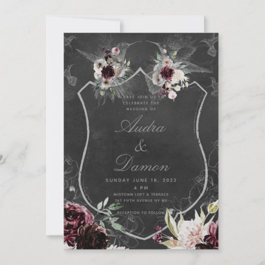 Aura of Night Wedding Invitation Suite Kaart (Voorkant)