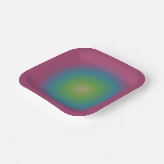  Aura Paars Green Ivory Gradient Ombre Papieren Bordje (Gebogen)