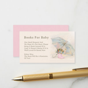 Aura Paraplu Bloem Roze Laarzen Boeken Voor Baby Informatiekaartje