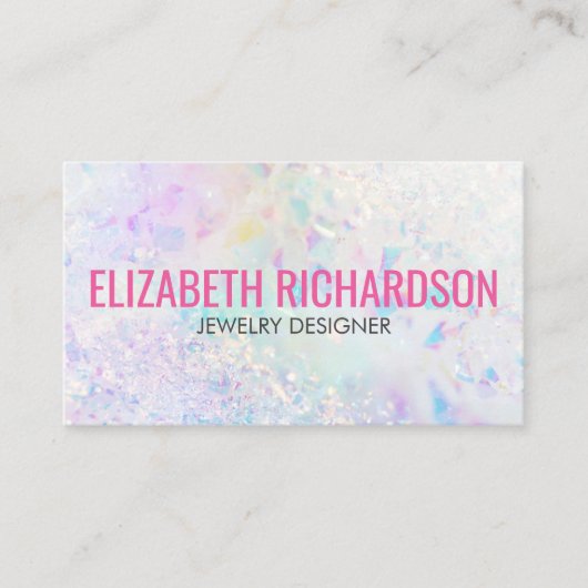 Aura Quartz Crystal Regenboog Zachte Pastel Modern Visitekaartje (Voorkant)