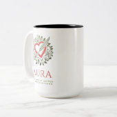 AURA rood hart groene krans mok (Voorkant links)