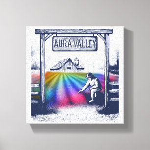 Aura Valley-Boerderij Canvas Afdruk