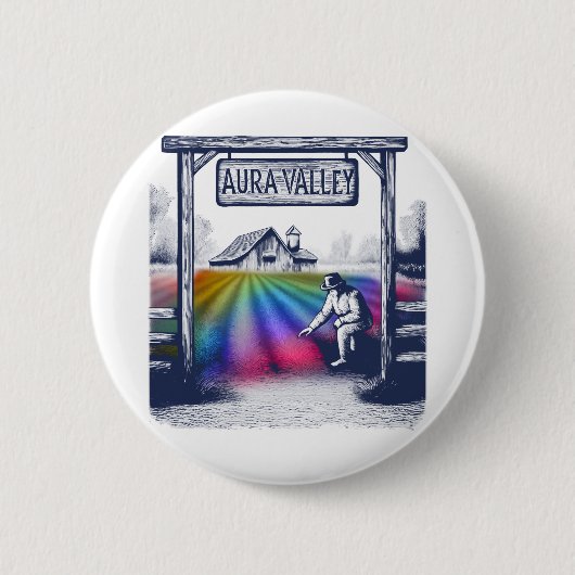 Aura Valley-Boerderij Ronde Button 5,7 Cm (Voorkant)