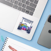 Aura Valley-Boerderij Sticker (Laptop met iPhone)