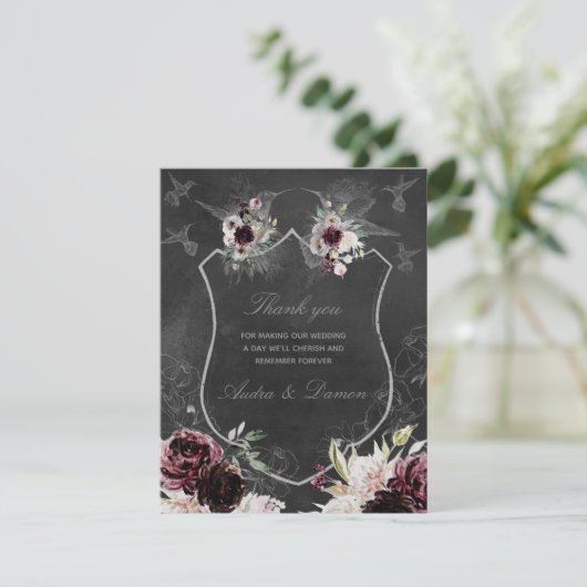 Aura van de nacht bruiloft bedankkaart (Staand voorkant)