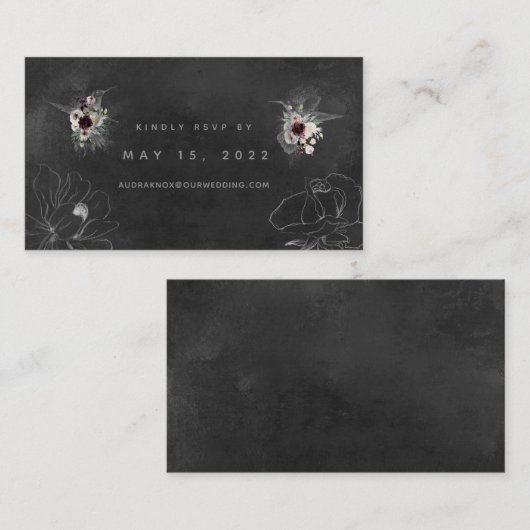 Aura van nacht bruiloft online RSVP-kaart Visitekaartje (Voorkant / Achterkant)