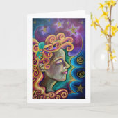 "Aura" Wenskaart Kaart (Gele Bloem)