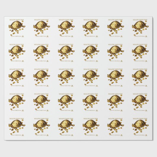 AURALUXY™ Gouden Schildpad – Vermogensmentaliteit Cadeaupapier (Vlak)