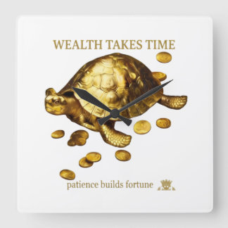 AURALUXY™ Gouden Schildpad – Vermogensmentaliteit Vierkante Klok