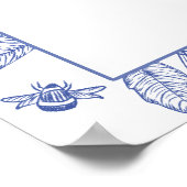 AURELIA Chinoiserie Blauw Victoriaans Bloemen Brui Poster (Hoek)