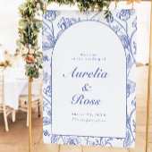 AURELIA Chinoiserie Blauw Victoriaans Bloemen Brui Poster