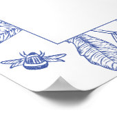 AURELIA Chinoiserie Blauw Victoriaanse Bloem Bruil Poster (Hoek)