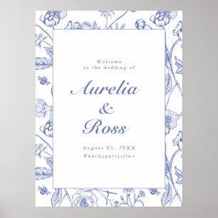 AURELIA Chinoiserie Blauw Victoriaanse Bloem Bruil Poster