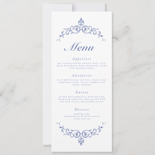 AURELIA Chinoiserie Frans Victoriaans Menu Kaarten (Voorkant)