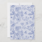 AURELIA Chinoiserie Iets blauw Vrijgezellenfeest Kaart (Achterkant)