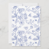 AURELIA Chinoiserie Iets blauw Vrijgezellenfeest Kaart (Achterkant)