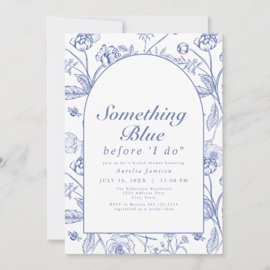 AURELIA Chinoiserie Iets blauw Vrijgezellenfeest Kaart (Voorkant)