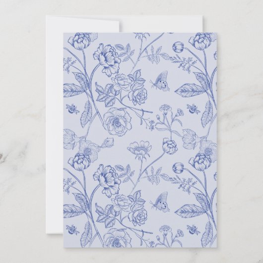 AURELIA Chinoiserie Iets blauw Vrijgezellenfeest Kaart (Achterkant)